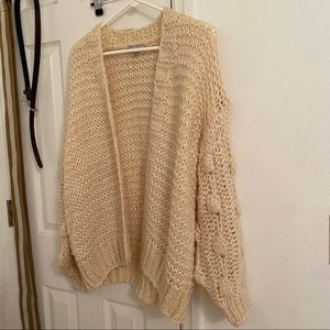[NWOT] Acrylic Wool Knit Ivory Cream Cardigan
